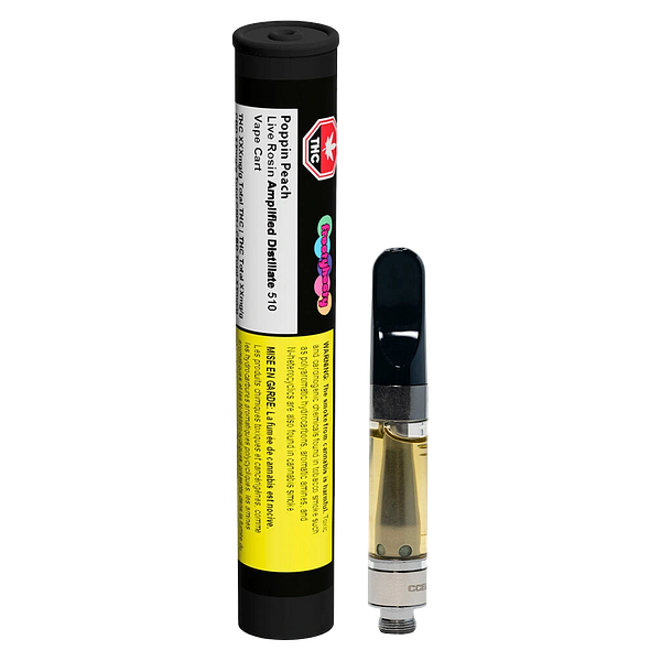 Frootyhooty - Poppin Peach LIVE ROSIN AMPLIFIED Distillate 510 Thread Cartridge