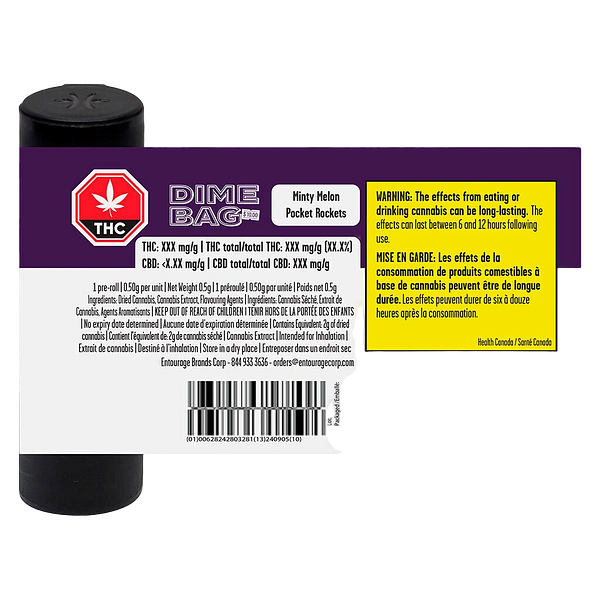 Dime Bag - Minty Melon Pocket Rockets Infused Pre-roll 