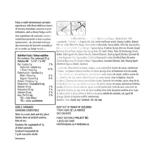 Lord Jones - Chocolate Fusions Fudge Brownie Bite THC:CBD:CBN