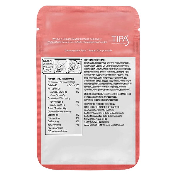 Wyld - Real Fruit Grapefruit Gummies