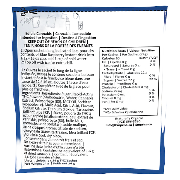 Emprise Rapid THirstC - Blue Raspberry 10 THC Instant Drink