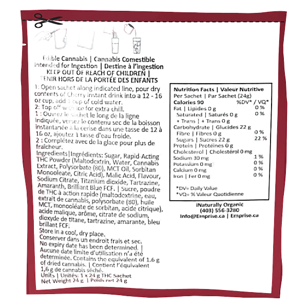 Emprise Rapid THirstC - Cherry 10 THC Instant Drink