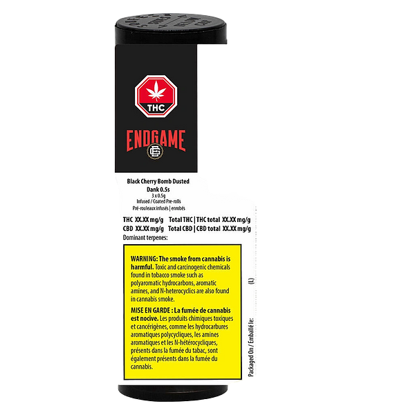 Endgame - Black Cherry Bomb Dusted Dank 0.5s Infused Pre-Roll