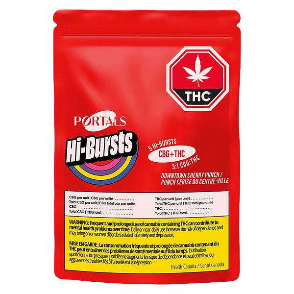 Portals Hi-Bursts - Downtown Cherry Punch 3:1 CBG:THC Soft Chews