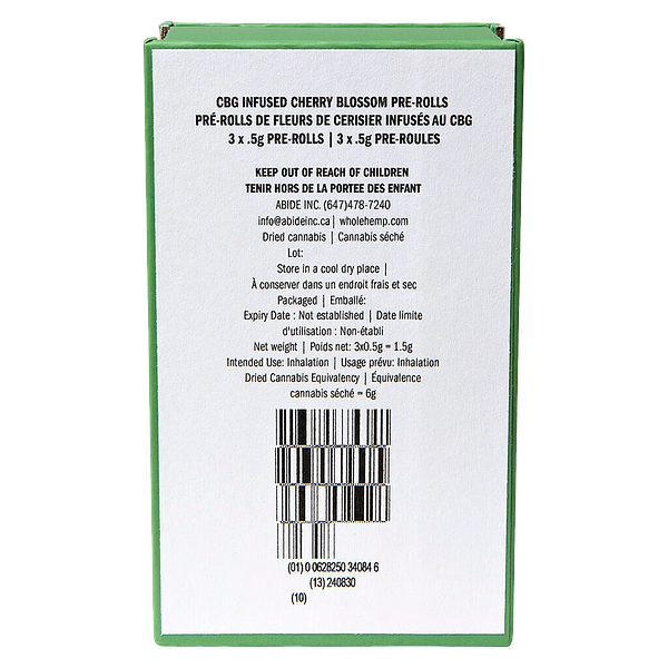 WholeHemp - Cbg Infused Cherry Blossom Pre Roll