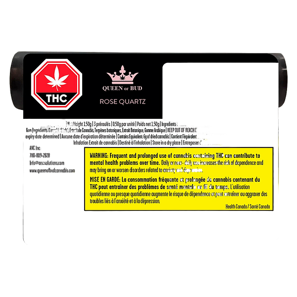 Queen of Bud - Rose Quartz Infused Rose Diamond Coated Pre Roll