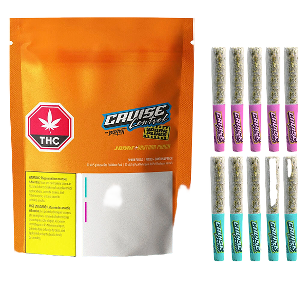 BOXHOT Cruise Control - Spark Plugs: Nitro+Daytona Peach Infused Pre Roll