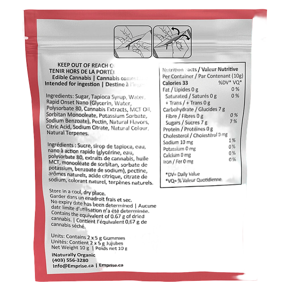 Emprise Rapid - Sour Raspberry 25 Multicannabinoid Gummies