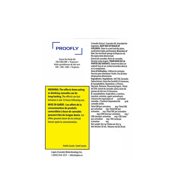 Proofly - Green Tea Daily Oil CBC:CBG:CBD + Terpenes