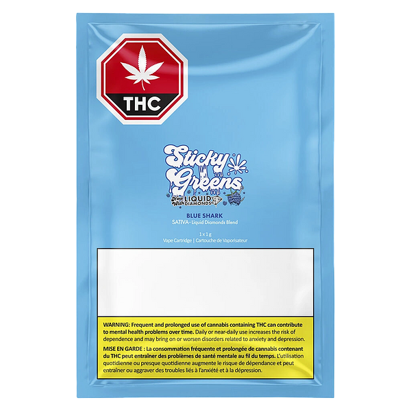 Sticky Greens - Blue Shark - Liquid Diamonds 510 Thread Cartridge