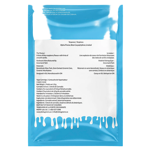 Sticky Greens - Blue Shark - Liquid Diamonds 510 Thread Cartridge