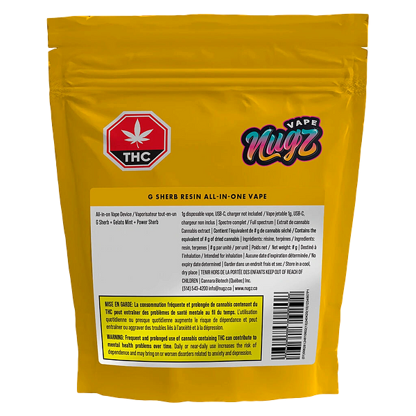 Nugz Vapes - G Sherb Resin All-in-one Vape
