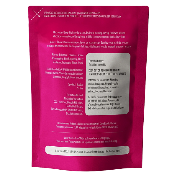 BOXHOT Cruise Control - Test Drivers - Nitro Thc + Cbg 510 Thread Cartridge