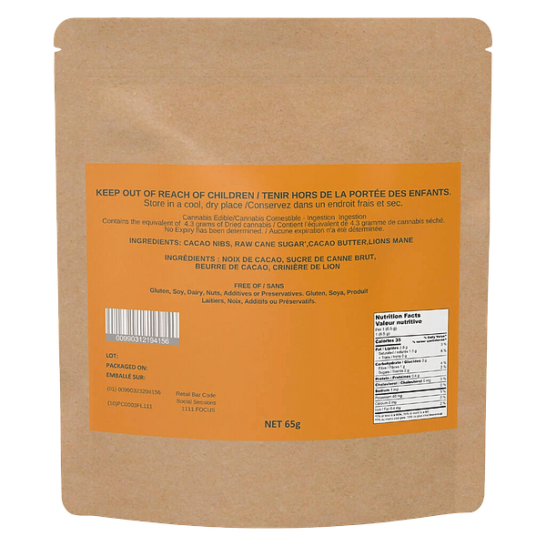 Social Sessions - 1111 Thc Micro-Dosed Vegan Chocolate With Lions Mane