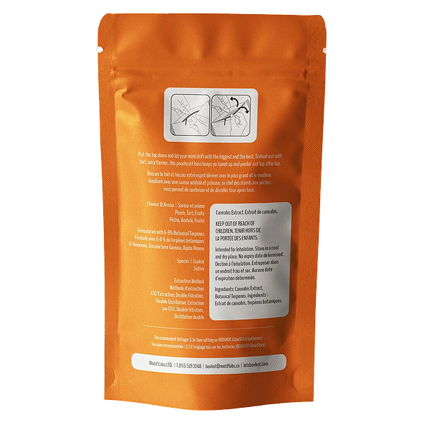 BOXHOT Cruise Control - Daytona Peach Thc + Cbg 510 Thread Cartridge