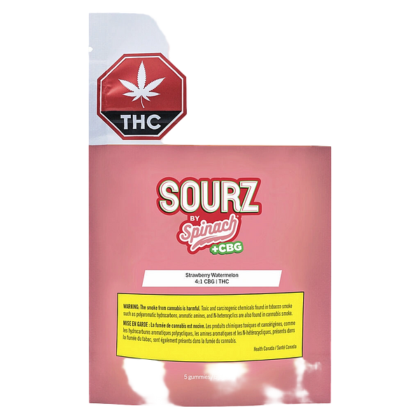 SOURZ by Spinach - Strawberry Watermelon 4:1 Cbg:Thc Gummies