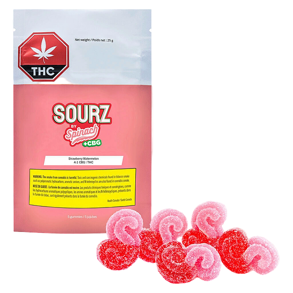 SOURZ by Spinach - Strawberry Watermelon 4:1 Cbg:Thc Gummies