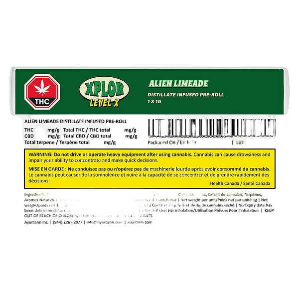 XPLOR Level X - Alien Limeade Distillate Infused Pre-Roll