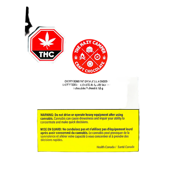 The Hazy Camper - Cherry Bomb THC Organic Milk Chocolate