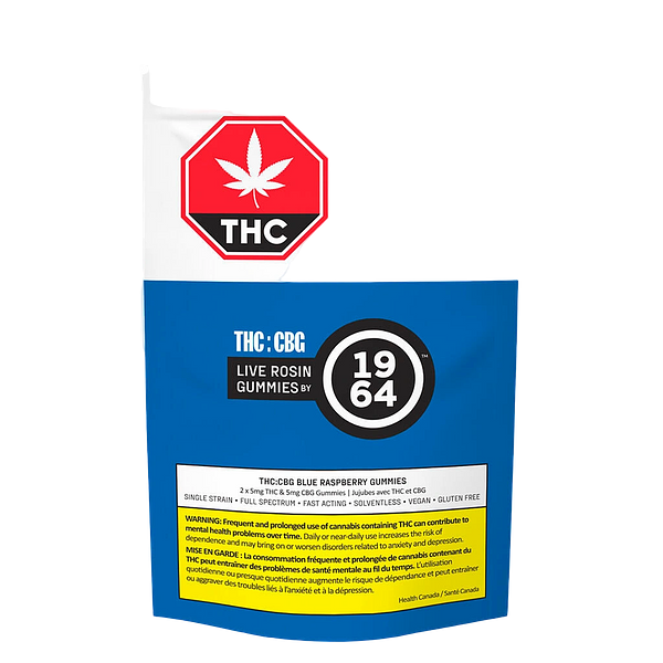 1964 - Cbg:Thc Blue Raspberry Gummies