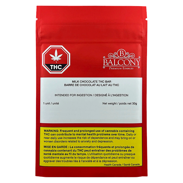 Balcony - Milk Chocolate Thc Bar