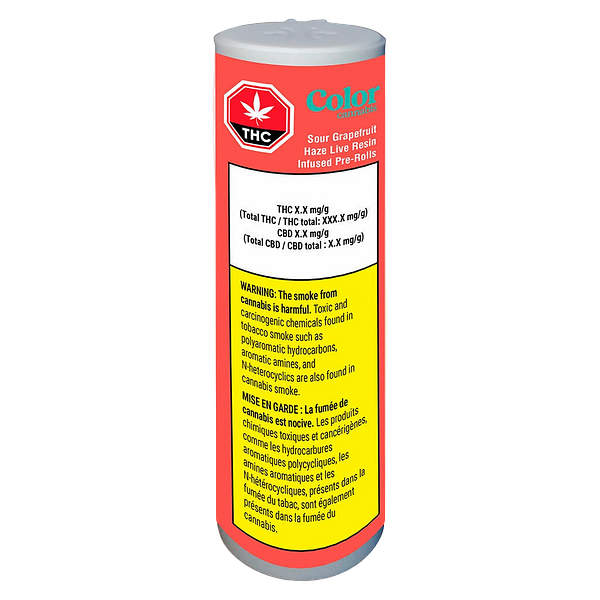 Color Cannabis - Sour Grapefruit Haze Live Resin Infused Pre Roll