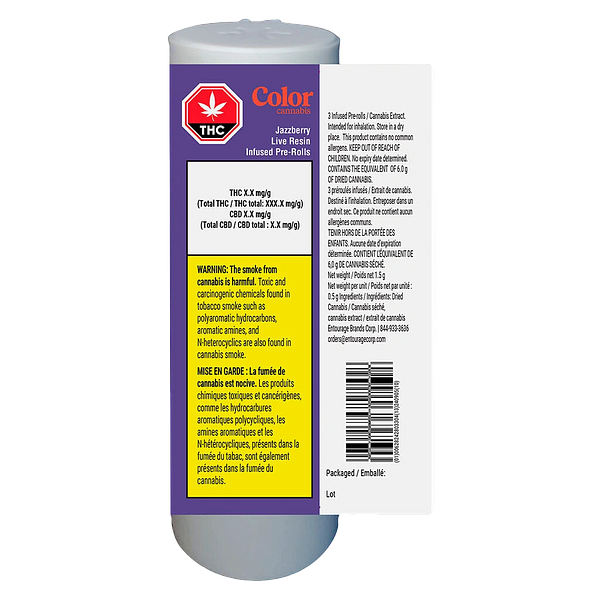 Color Cannabis - Jazzberry Live Resin Infused Pre Roll