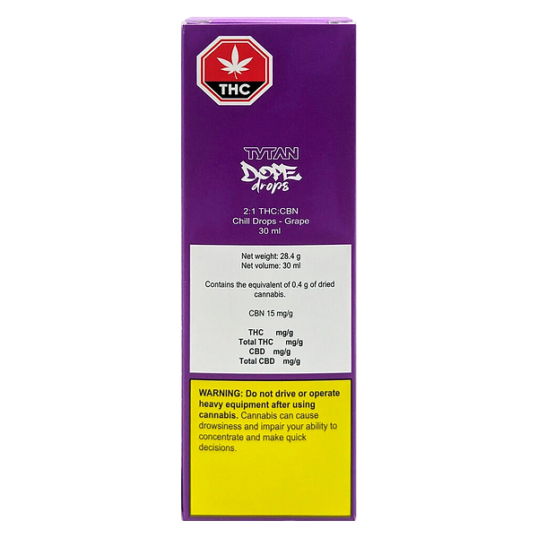 TYTAN Dope Drops - 2:1 THC:CBN Chill Drops - Grape
