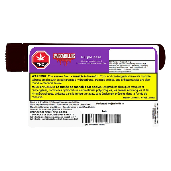 Packs - Packarillos Purple Zaza Infused Pre-Roll