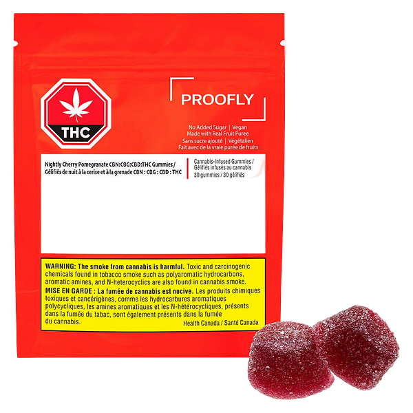 Proofly - Nightly Cherry Pomegranate CBN:CBG:CBD:THC Gummies