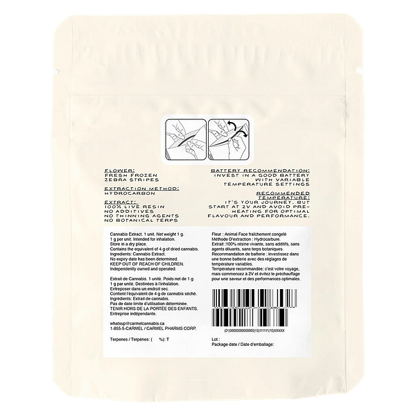 Carmel - Zebra Stripes Pure Live Resin 510 Thread Cartridge