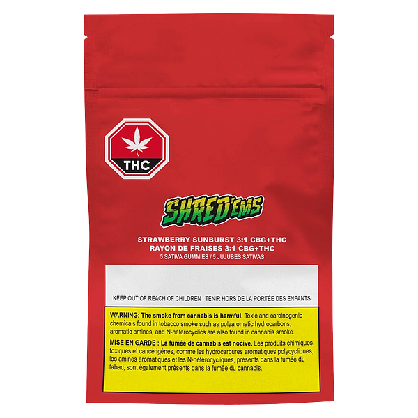SHRED'EMS - Strawberry Sunburst 3:1 Cbg:Thc