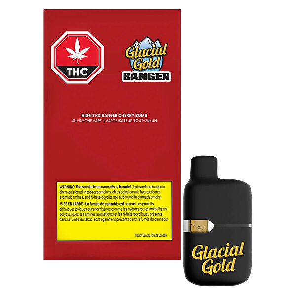 Glacial Gold - High THC Banger Cherry Bomb All-in-One Disposable Vape