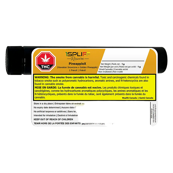 1Spliff Reserve - Pineapplex Premium Glass Tip Pre-Roll