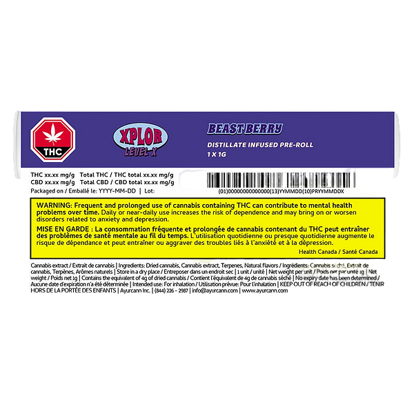 XPLOR Level X - Beast Berry Distillate Infused Pre-Roll