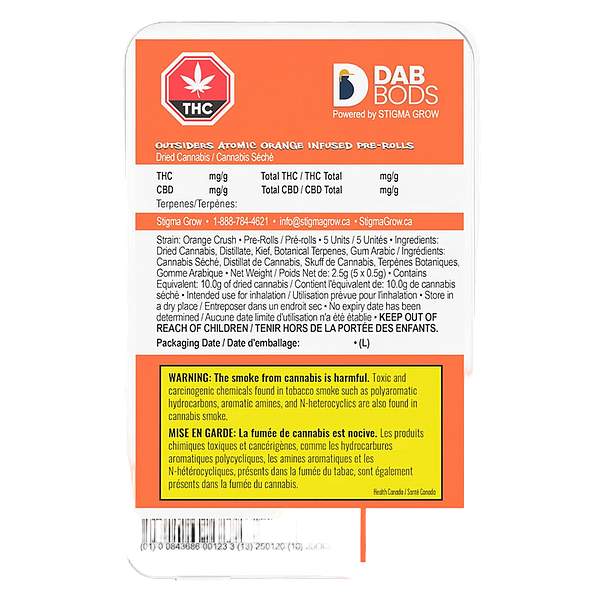 Dab Bods - Outsiders Atomic Orange Infused Pre-Roll