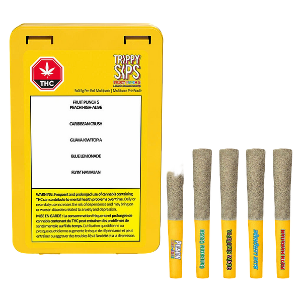 Trippy Sips - Fruit Punch 5 - Liquid Diamond Double Infused Pre Roll