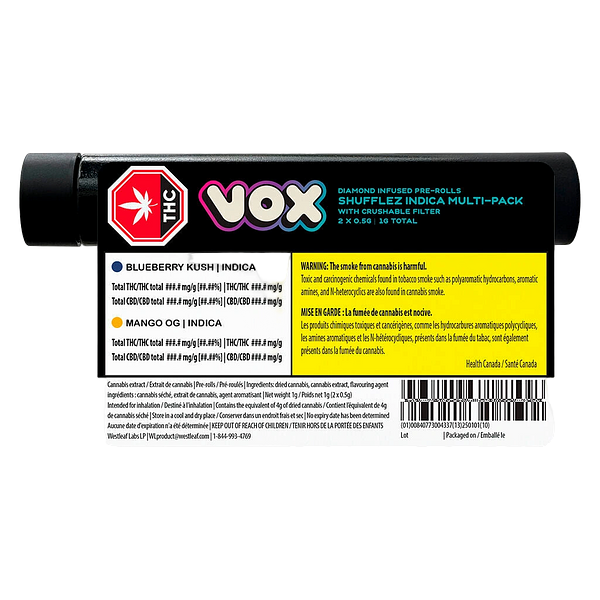 Vox Popz - Shufflez Indica Multi-Pack Diamond Infused Pre-Roll