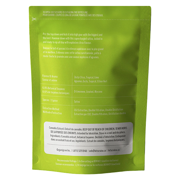 BOXHOT Cruise Control - Formula-v THCv + THC + CBD 510 Thread Cartridge