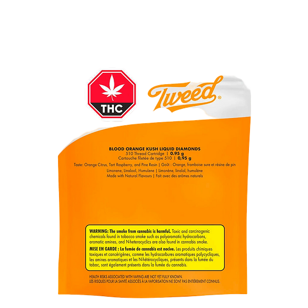 Tweed - Blood Orange Kush Liquid Diamonds 510 Thread Cartridge