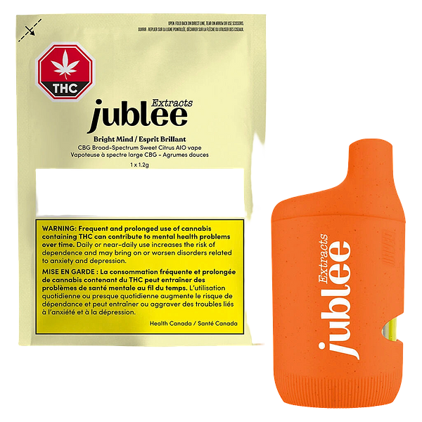Jublee Extracts - Bright Mind - CBG Broad Spectrum Sweet Citrus AIO Disposable Vape