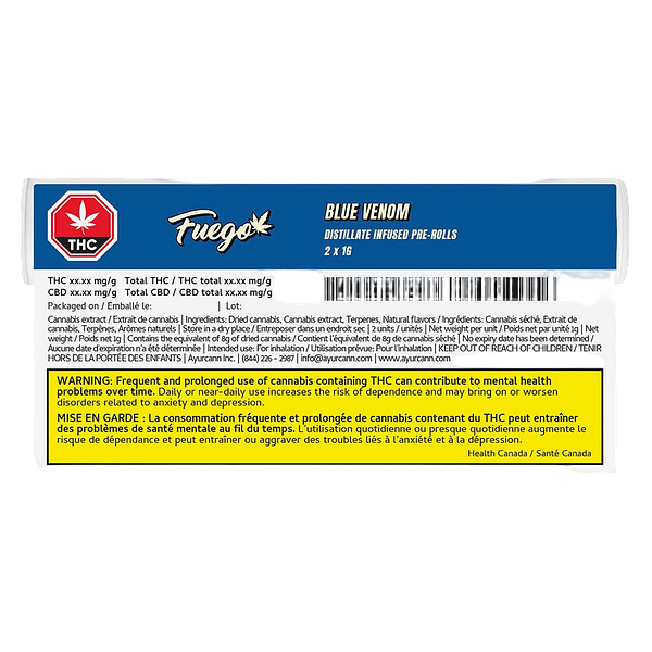 Fuego - Blue Venom Distillate Infused Pre Roll