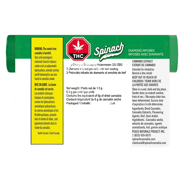 Spinach - Fully Charged Strawberry Watermelon Og Cbg Infused Pre Roll