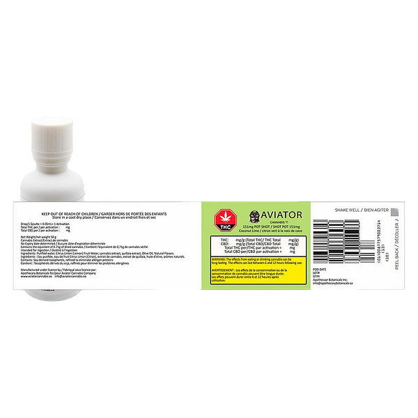 Aviator Cannabis Co. - 151 mg Pot Shot Coconut-Lime