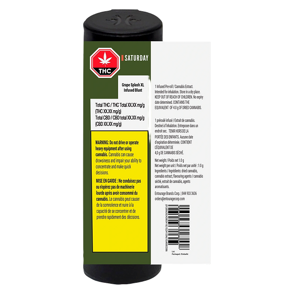 Saturday - Grape Splash XL Infused Blunt Pre-Roll