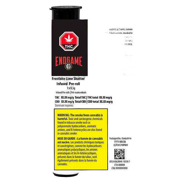Endgame - Frostbite Lime Shatter Infused Pre-roll
