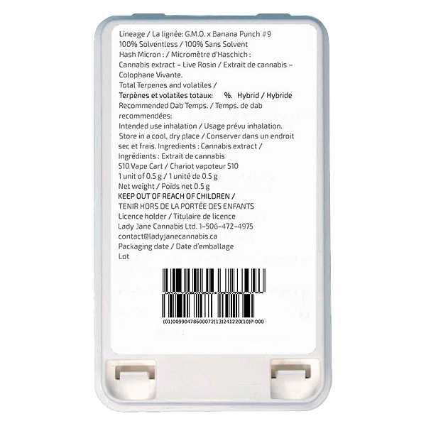 Sauce Rosin Labs - Grease Bucket Live Rosin 510 Thread Cartridge