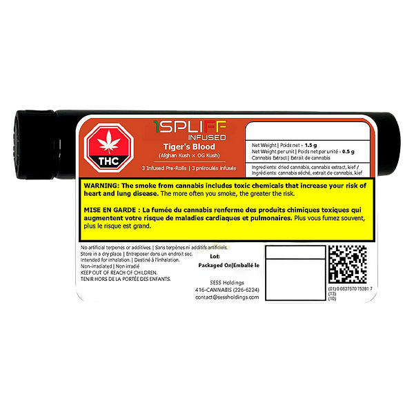 1Spliff Infused - Tiger's Blood Infused Pre-Roll