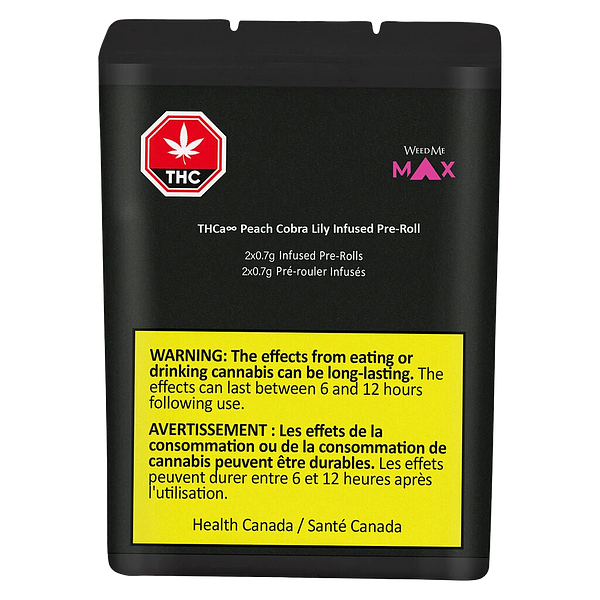 Weed Me Max - THCa8 Peach Cobra Lily Infused Pre-Roll