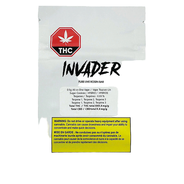 INVADER - Pure Live Rosin Bar Disposable Vape